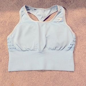 Gymshark crop top. Light / sky blue shade!